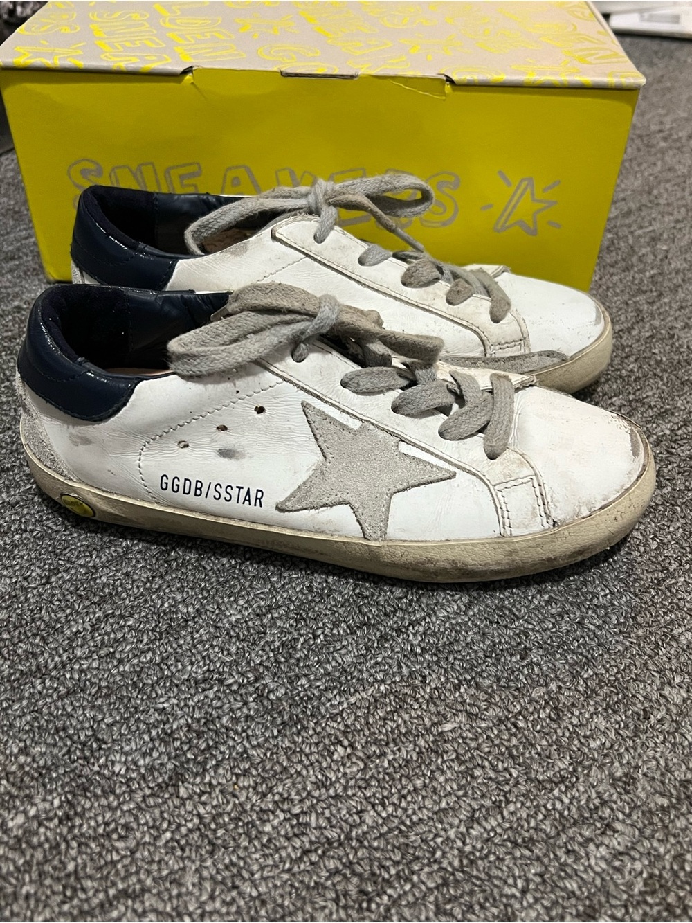 Golden Goose Kids Super Star Sneakers Classic With Spur 31 White Navy Ice